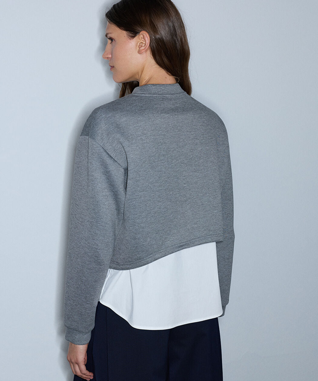 Gri Çift Parça Görünüm Cutout Sweatshirt Iw6260091123126 | Ipekyol