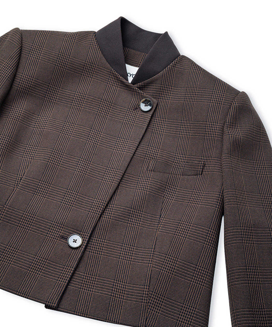Kahverengi Ekose Desen Kontrast Yaka Blazer Iw6260106126074 | Ipekyol