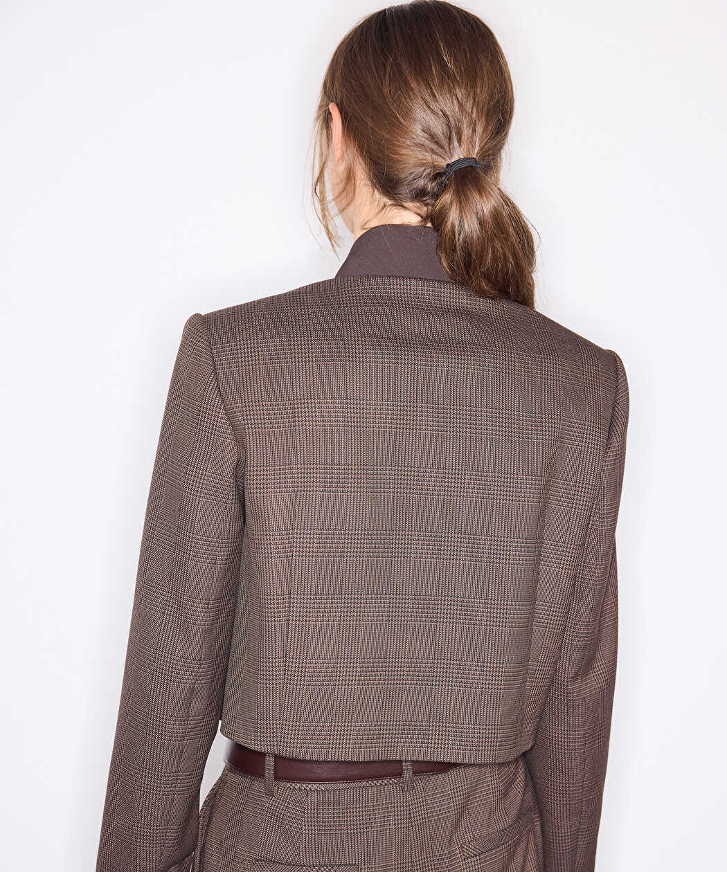Kahverengi Ekose Desen Kontrast Yaka Blazer Iw6260106126074 | Ipekyol