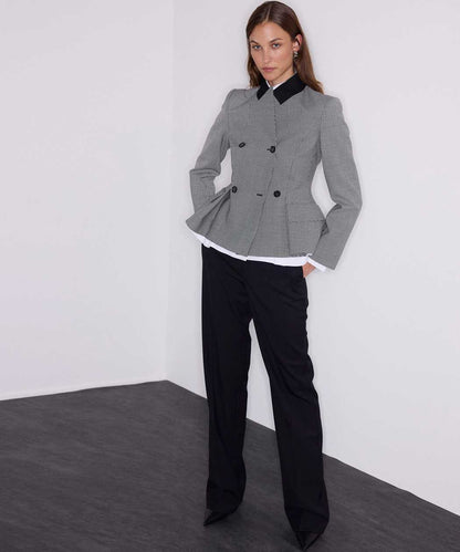 Siyah Yün Içerikli Kazayağı Desen Blazer Iw6260106131001 | Ipekyol