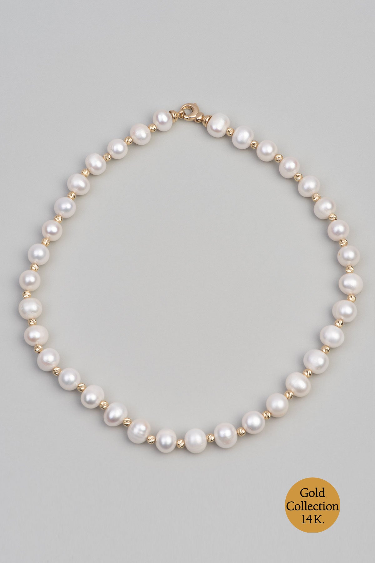 Doğal Inci Taşlı 14 Ayar Altın Kolye M00307603645