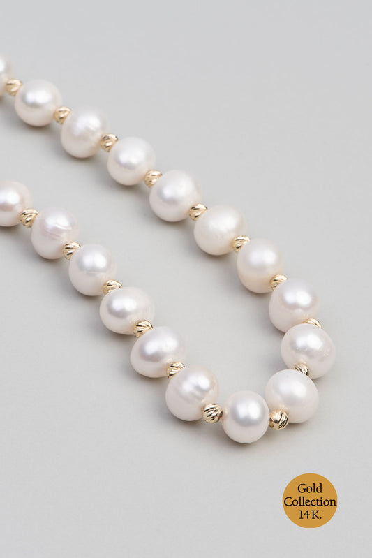 Doğal Inci Taşlı 14 Ayar Altın Kolye M00307603645