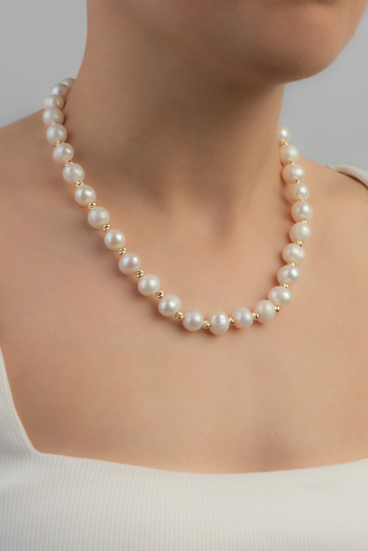 Doğal Inci Taşlı 14 Ayar Altın Kolye M00307603645