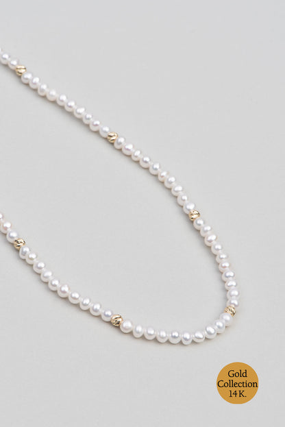 Doğal Inci 14 Ayar Altın Kolye M00315083643