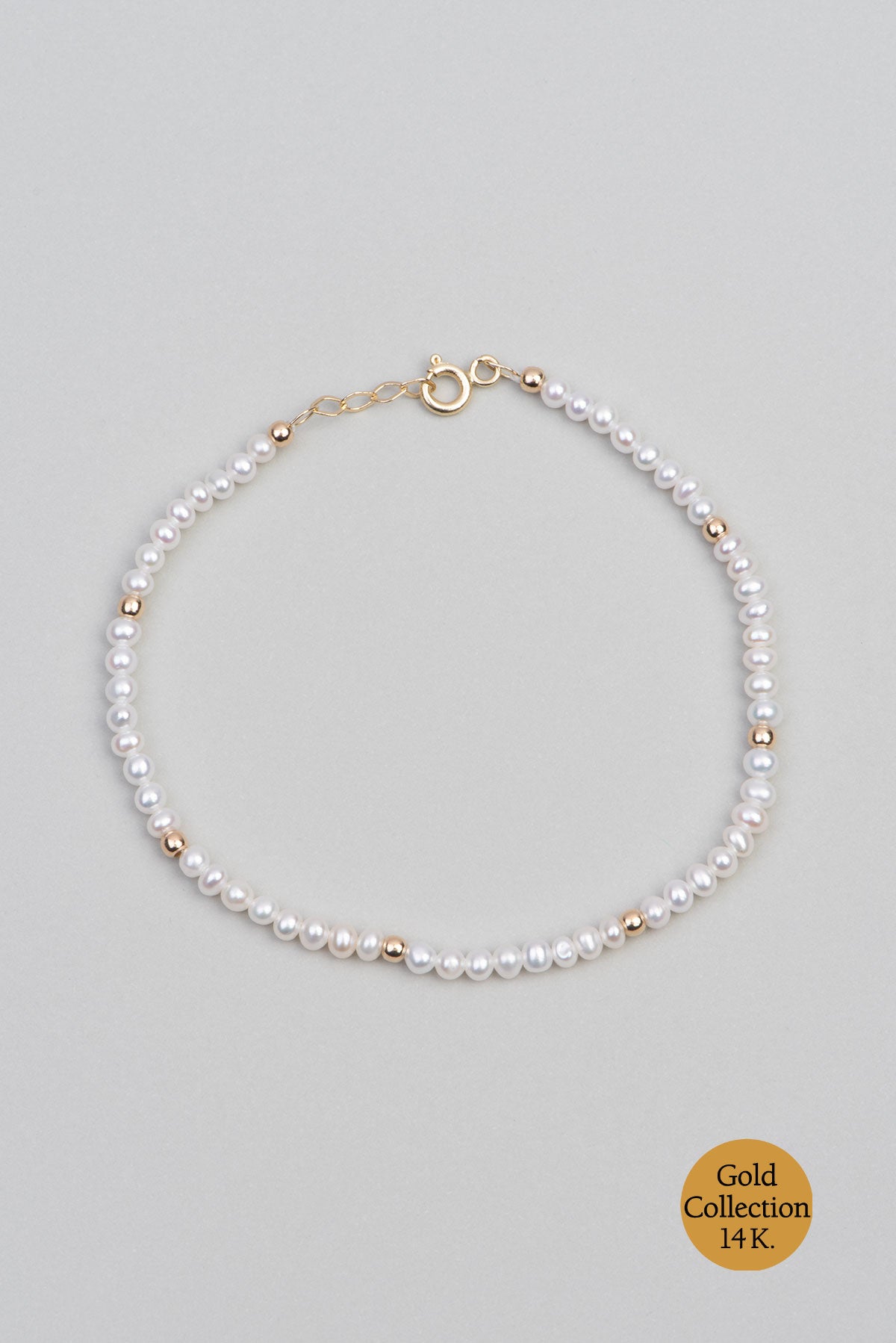 Doğal Inci Taşlı 14 Ayar Altın Bileklik M00317053618