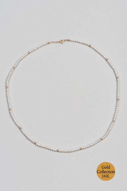 Doğal Inci Taşlı 14 Ayar Altın Kolye M00318093643