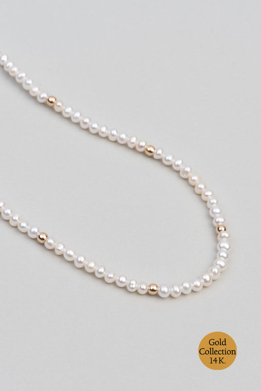 Doğal Inci Taşlı 14 Ayar Altın Kolye M00318093643