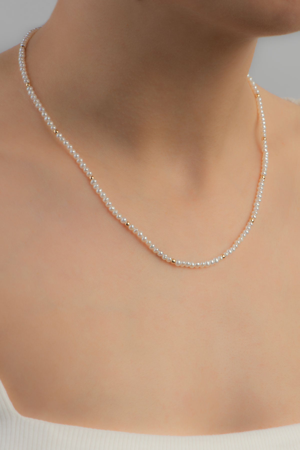 Doğal Inci Taşlı 14 Ayar Altın Kolye M00318093643