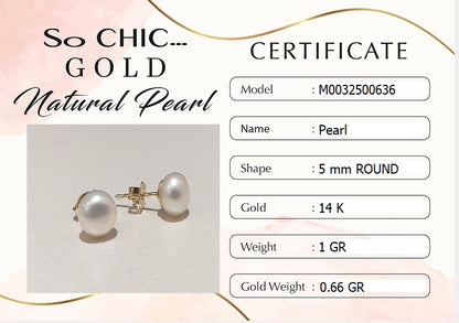 Doğal Inci 14 Ayar Altın Küpe M003250063644