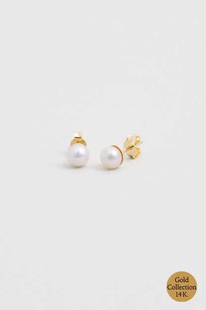 Doğal Inci 14 Ayar Altın Küpe M003250063644