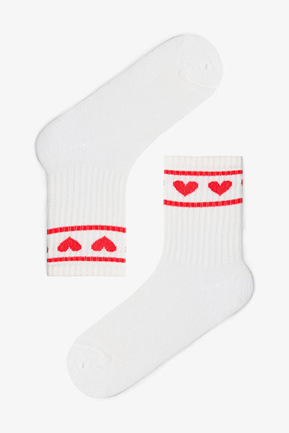Karışık Renk Kız Çocuk Pinky Love Kalp Desenli 3'lü Soket Çorap Ph40q69k25sk-mix - Çok Renkli - Penti