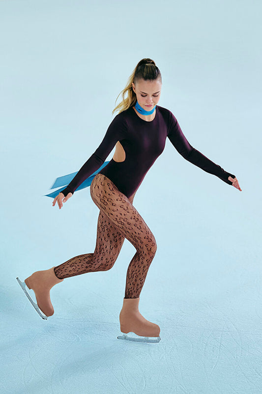 Leopard File Kahverengi Külotlu Çorap