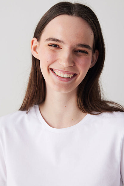 Pamuklu Beyaz Kısa Kollu Basic Tişört Phdwe0na23sk-wt2 - Beyaz - Penti