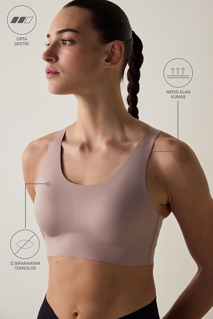 #izbırakmaz Açık Kahve Orta Destek Zero Feel Bra Spor Sütyeni