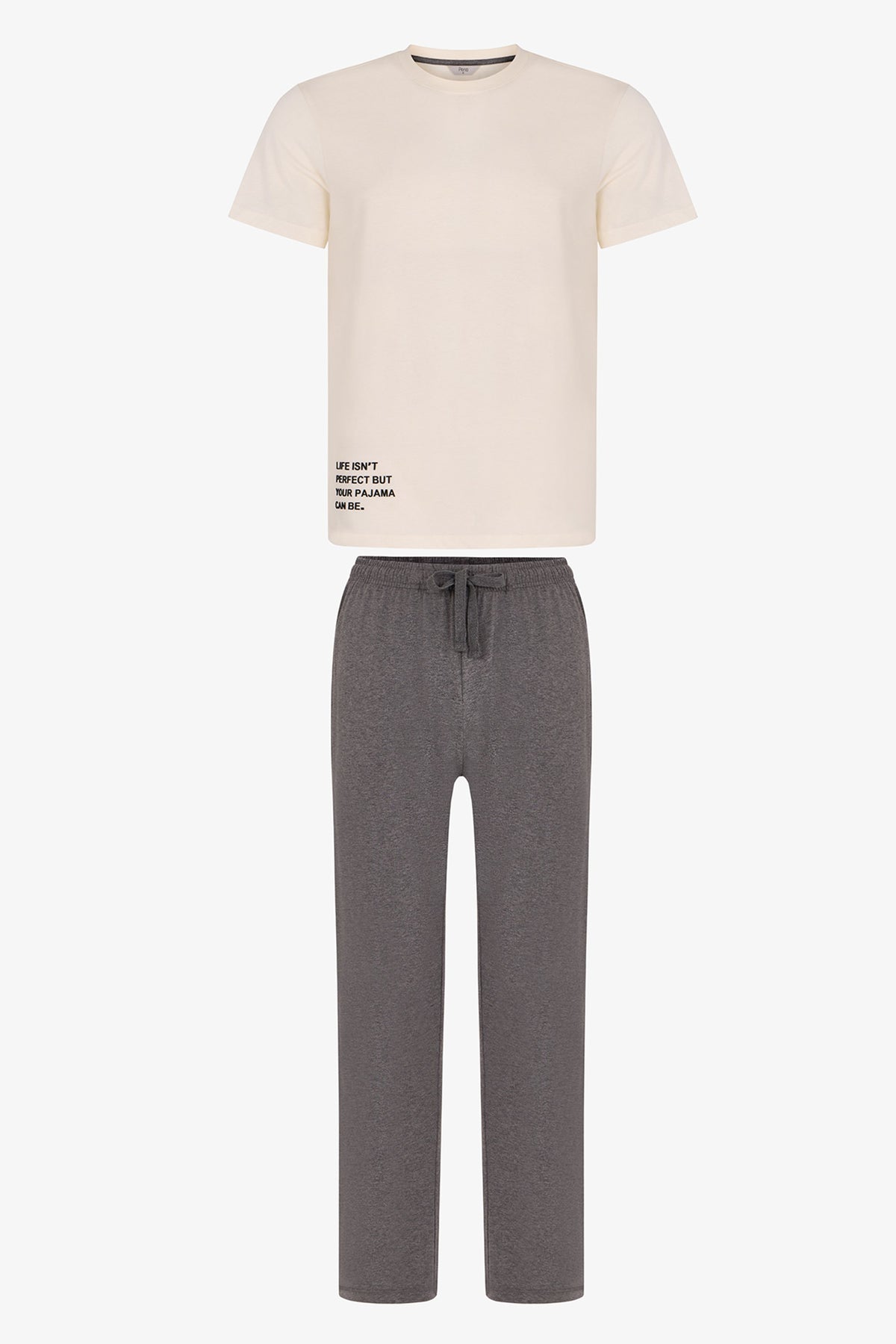 Erkek Text Mode Pantolon Kısa Kollu Pijama Takımı