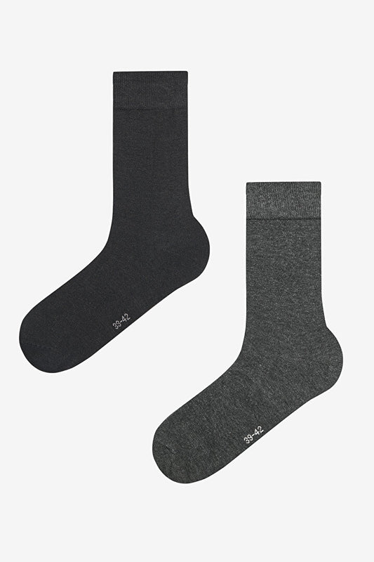 Erkek Bambu 2li Antrasit Soket Çorap