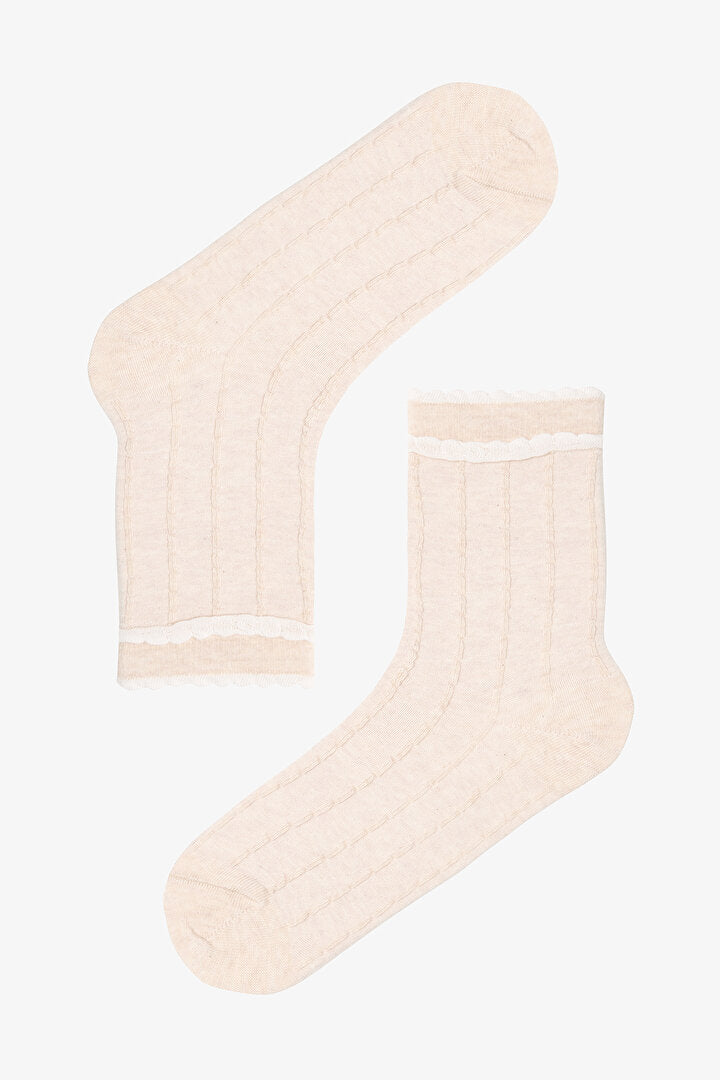 2 Çift Pamuklu Fırfırlı Soıket Çorap