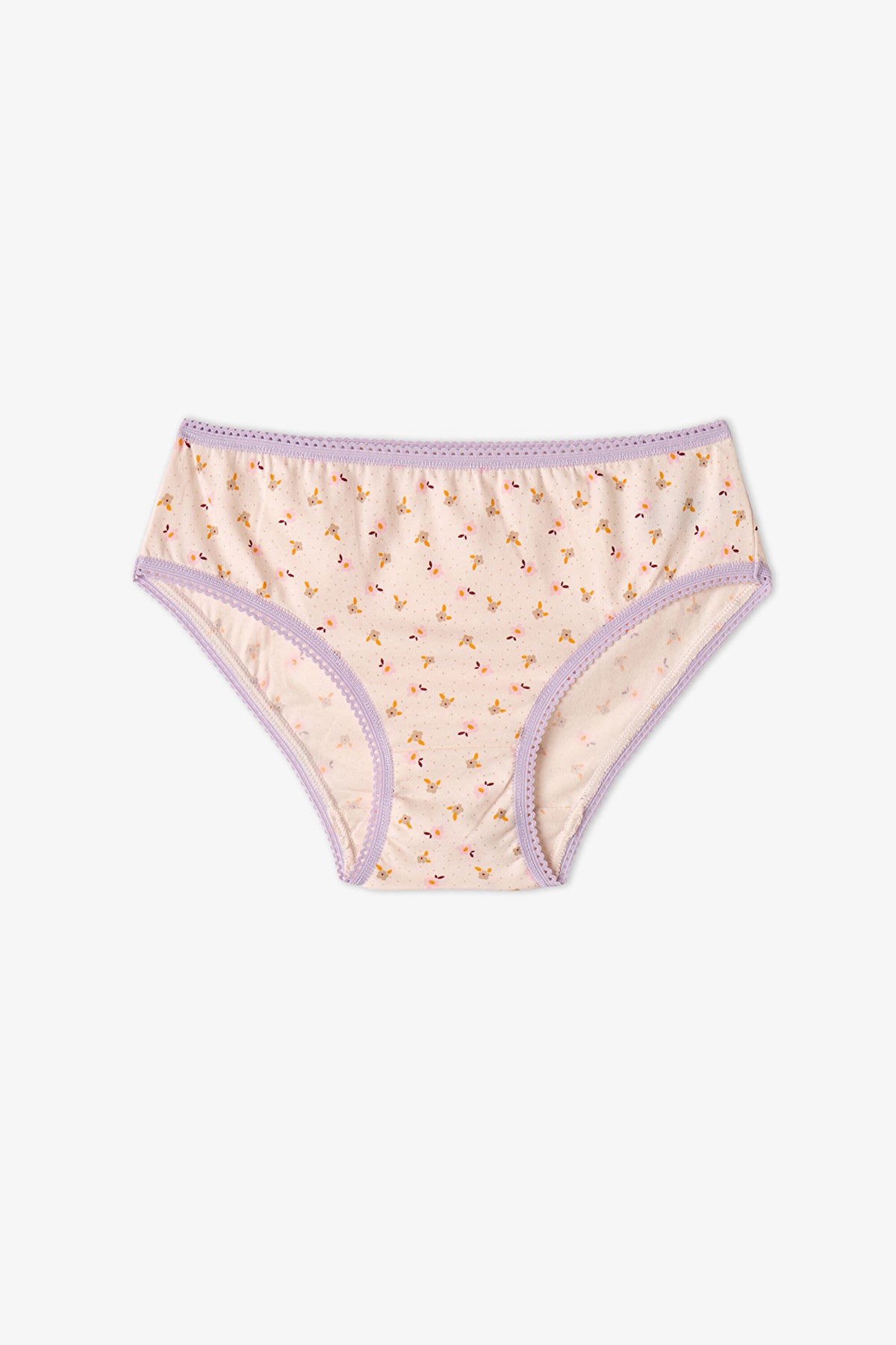 Kız Çocuk Flory Çiçekli Pamuklu 5'li Slip Külot
