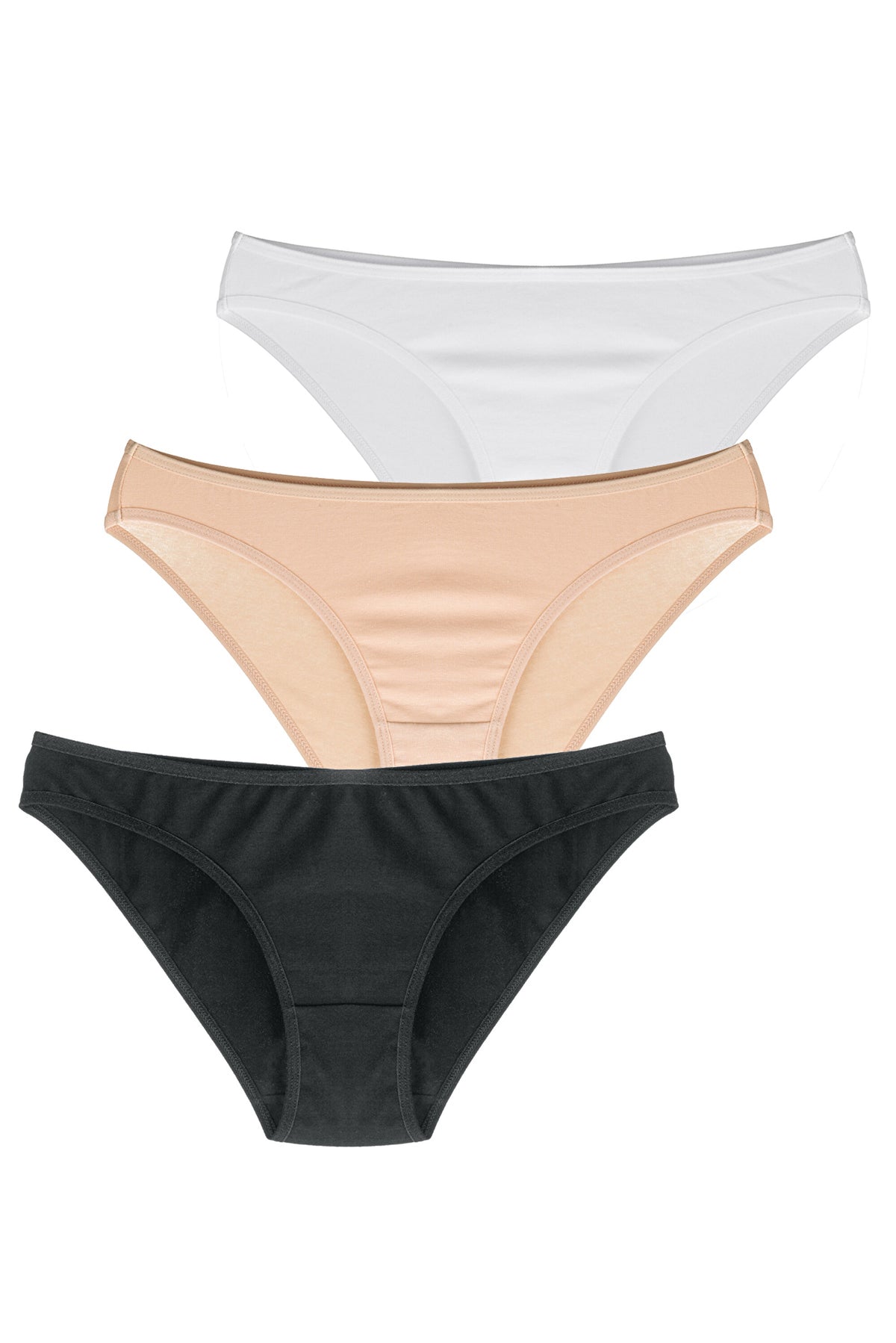 Ten Siyah Beyaz Fresh Slip Paket 3'lü Külot