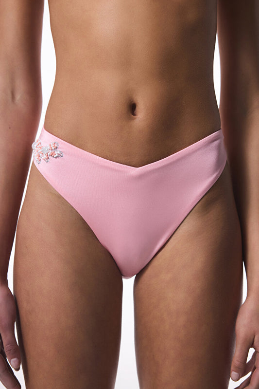Pembe Boncuk Detaylı V Kesim Bikini Altı - Gamze Erçel Koleksiyonu Pl550w2625iy-pn56 - Penti