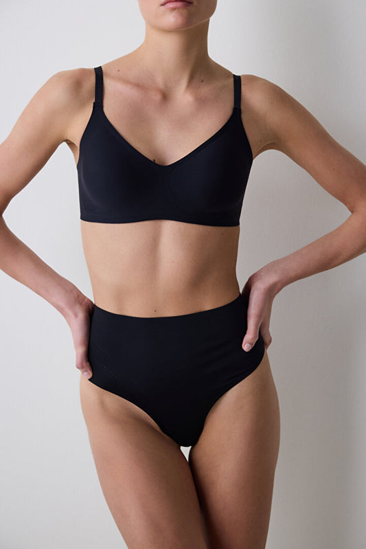 #izbırakmaz Siyah Light Yüksek Bel Tanga Korse