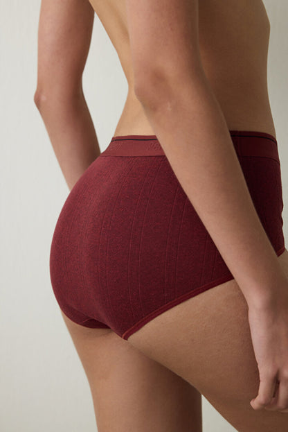 Bordo Melanj Pamuklu Yüksek Bel Slip Külot Pl7w1o9g25sk-br43 - Penti