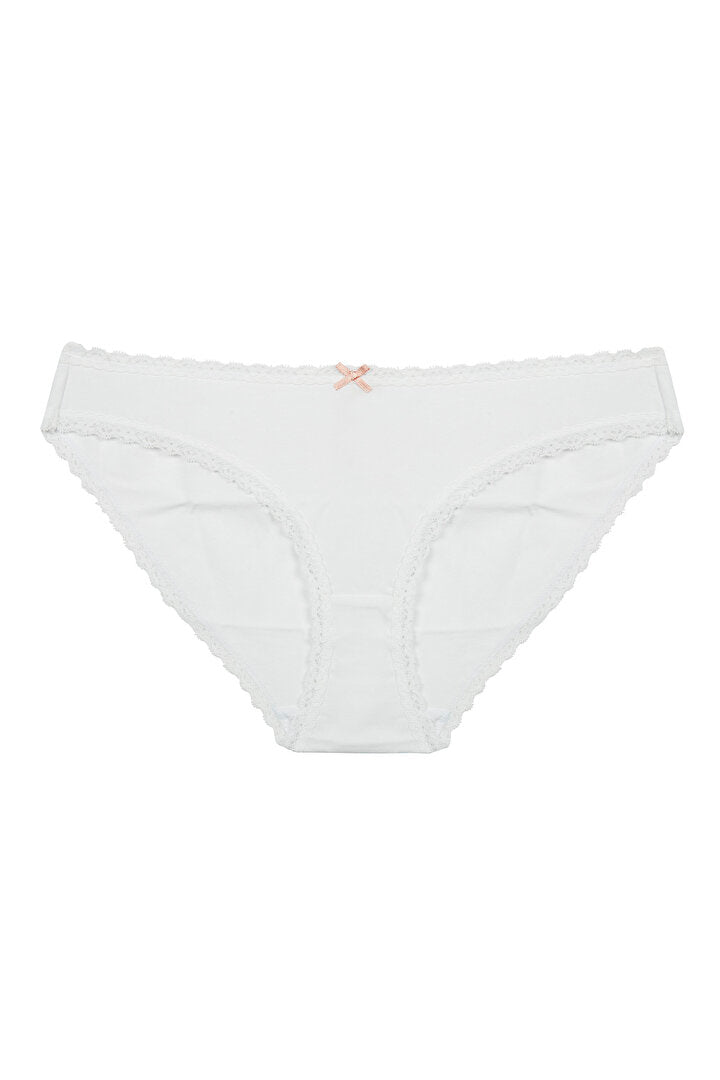 Daily Lace 3lü Pamuklu Bej Slip Külot