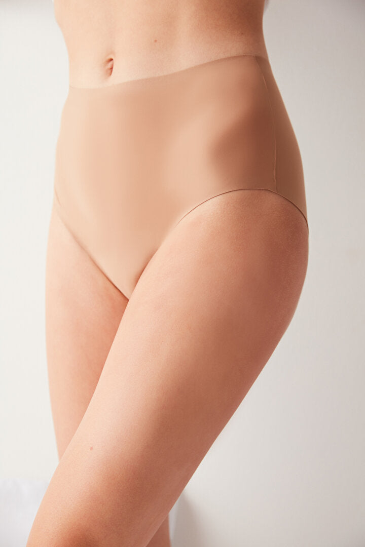 #izbırakmaz Ten Rengi Longer Period Yüksek Bel Slip Regl Külot