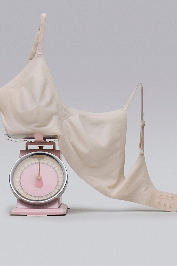 Zerogram - Ribbed Light Invisible Seramik Bej Sütyen