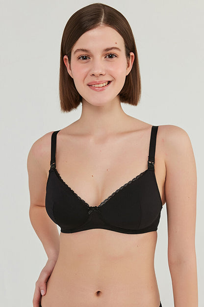 #hiççamaşırı Balensiz Mama Anne Siyah Emzirme Sütyeni