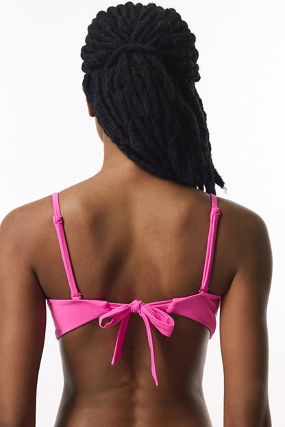Pembe Straplez Cup Toparlayıcı Balenli Straplez Bikini Üstü