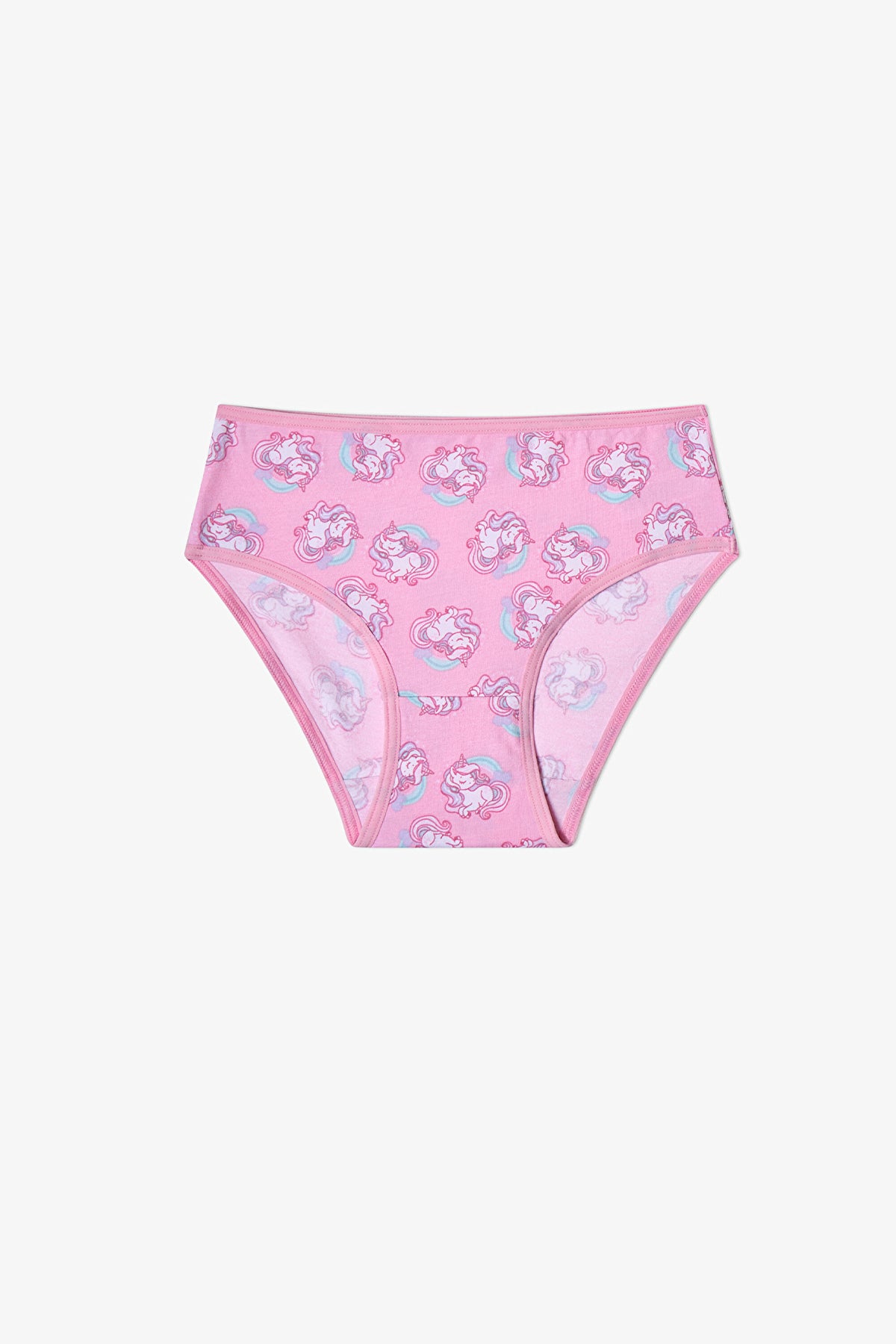 Kız Çocuk Pembe Unilove Unicorn Desenli 5'li Slip Külot