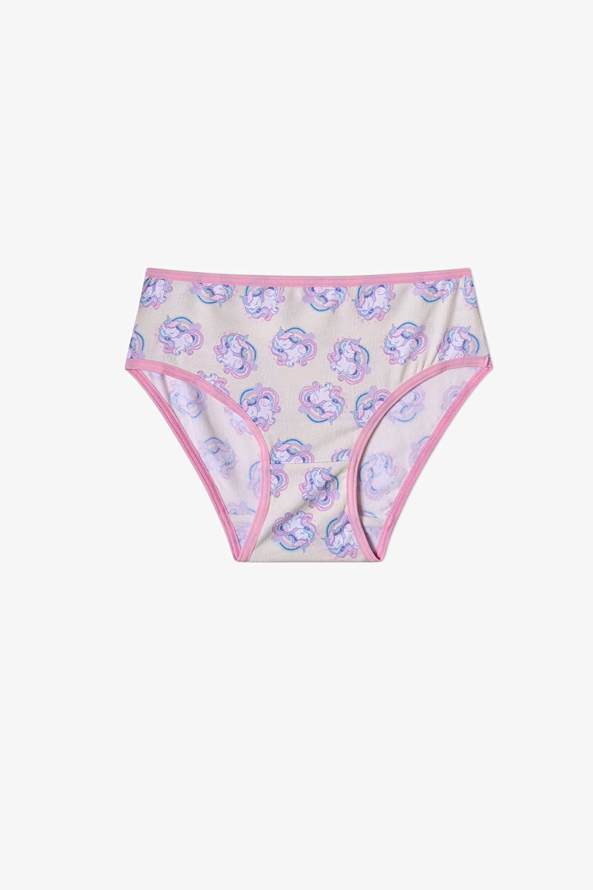 Kız Çocuk Pembe Unilove Unicorn Desenli 5'li Slip Külot