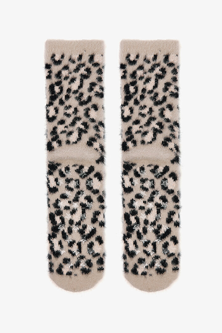 Açık Bej Leopar Desenli Ev Patiği Pn300ro425sk-pn73 - Açık Pembe - Penti