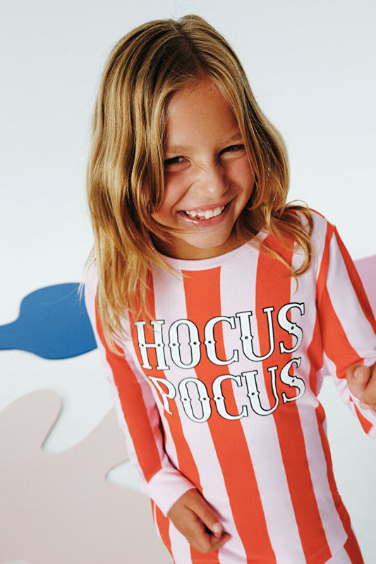 Pembe Kız Çocuk Hocus Pocus Çizgiliuzun Kol Pijama Takımı Pn4416ks25sk-pn99 - Pembe - Penti