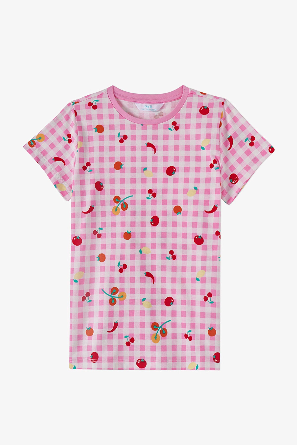 Kız Çocuk Pembe Fresh Picnic Kısa Kollu 2'li Pijama Takımı