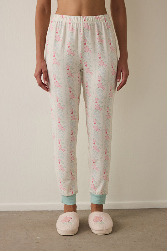 Gardenya Cute Flowers Çiçekli Termal Etkili Pijama Altı