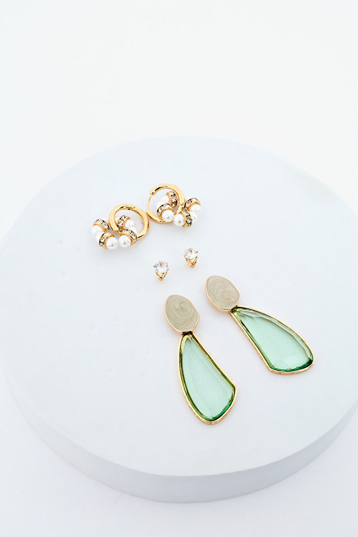 Longoria Altın Rengi Küpe Seti