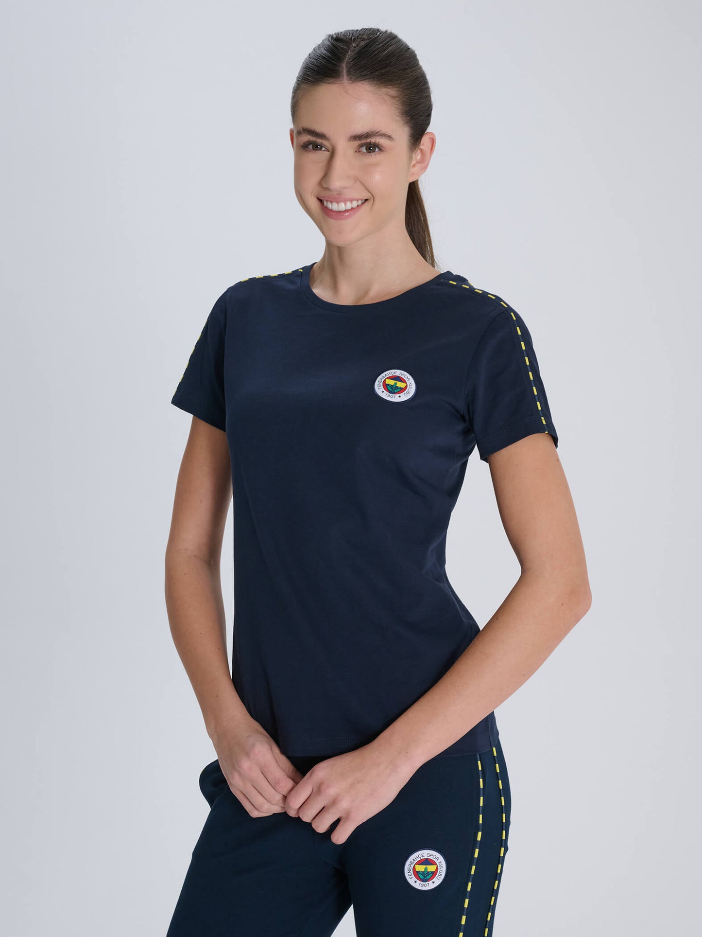 Fenerbahçe Lacivert Tribün Kadın Basic Tshirt