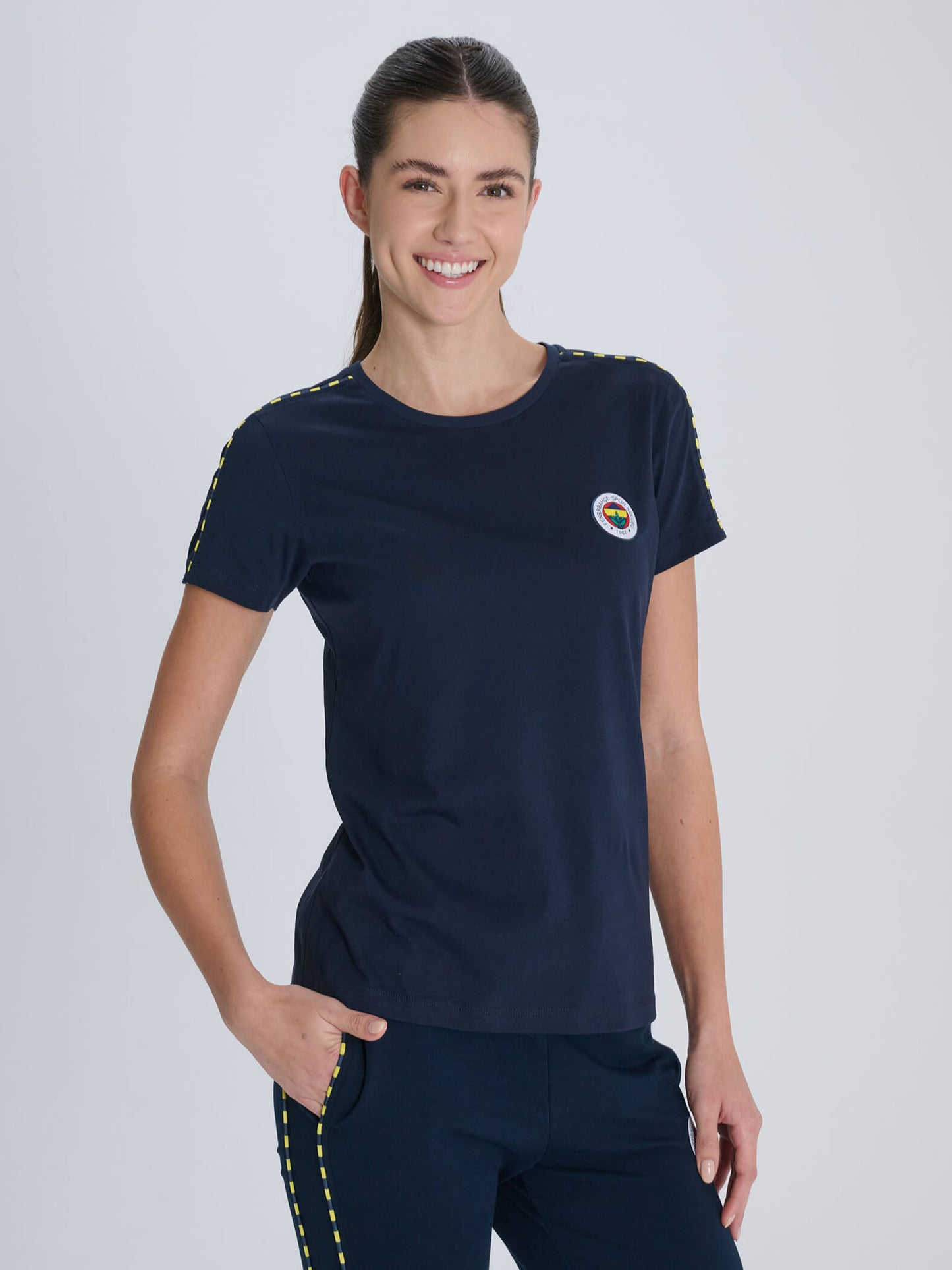 Fenerbahçe Lacivert Tribün Kadın Basic Tshirt