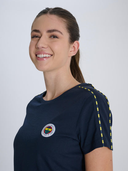 Fenerbahçe Lacivert Tribün Kadın Basic Tshirt