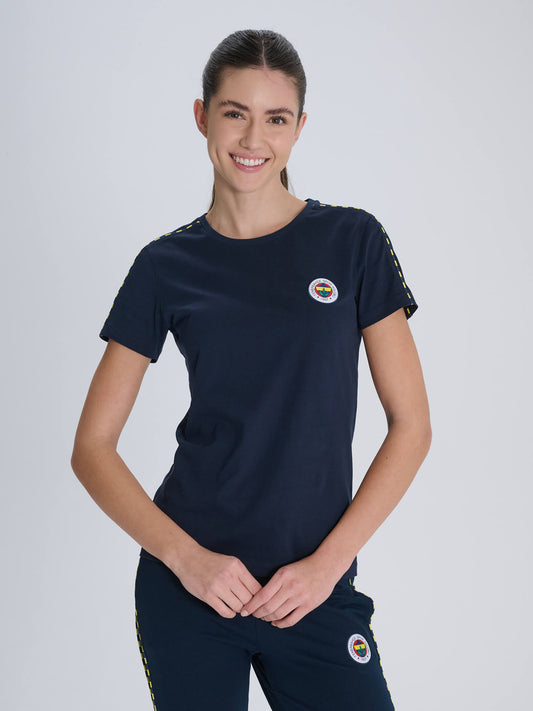 Fenerbahçe Lacivert Tribün Kadın Basic Tshirt