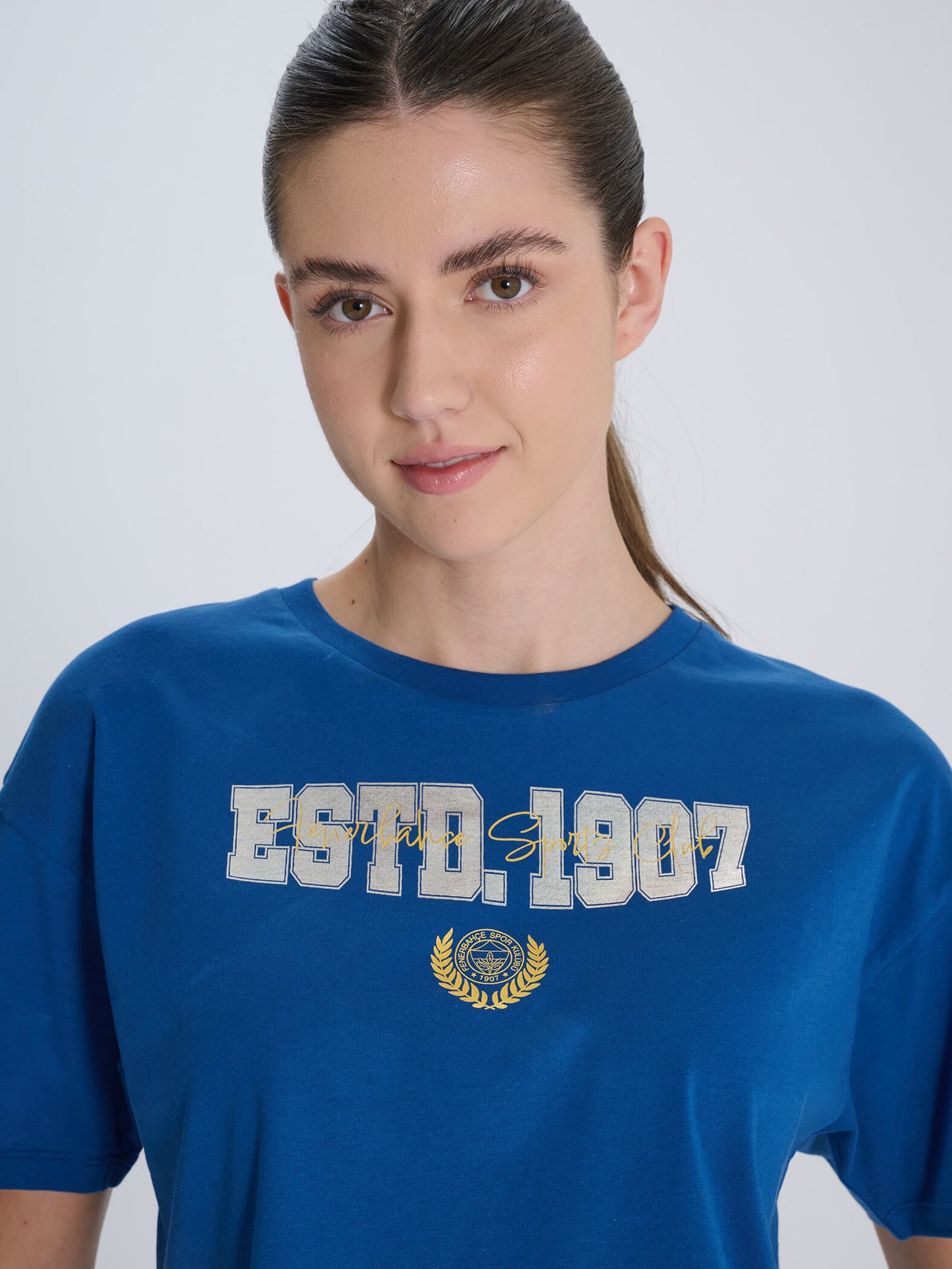 Fenerbahçe Mavi Estd 1907 Kadın Kolej Tshirt