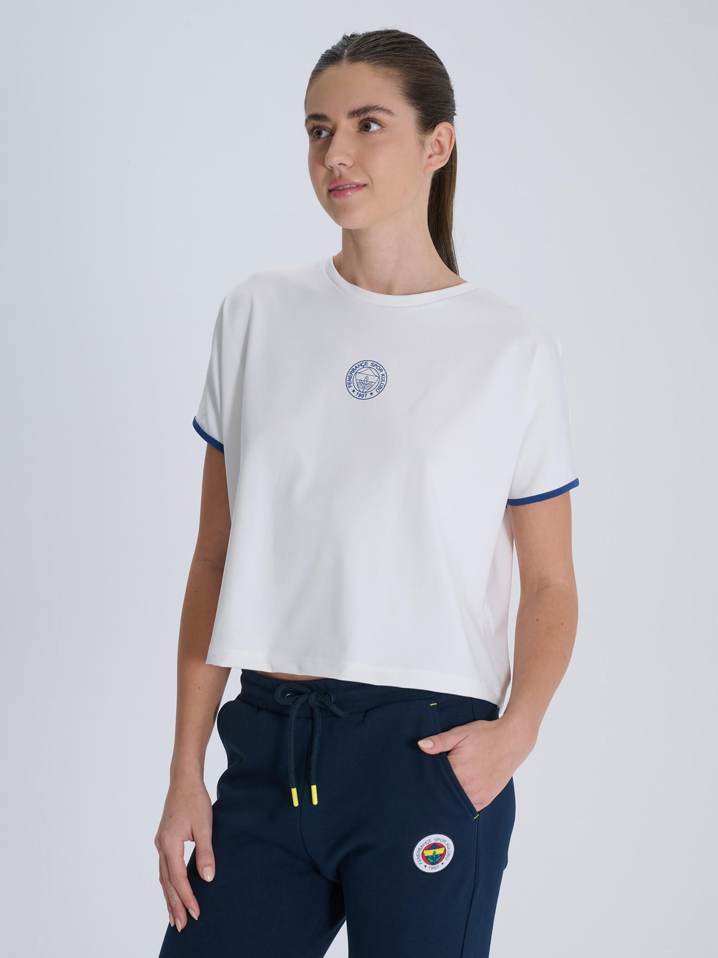 Fenerbahçe Beyaz Kadın Aktif Tshirt