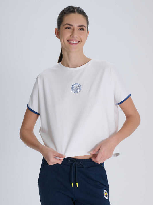 Fenerbahçe Beyaz Kadın Aktif Tshirt