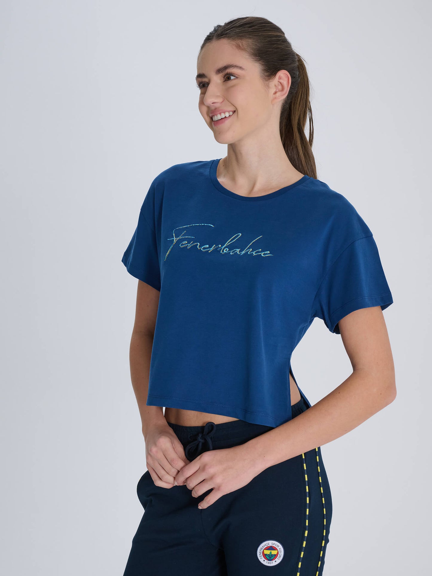 Fenerbahçe Lacivert Trend Kadın Oversize Tshirt