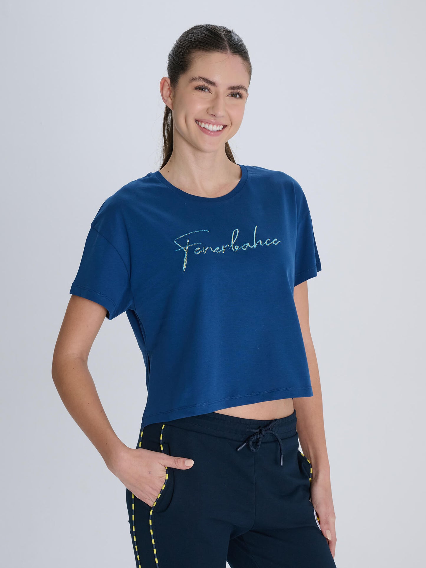 Fenerbahçe Lacivert Trend Kadın Oversize Tshirt