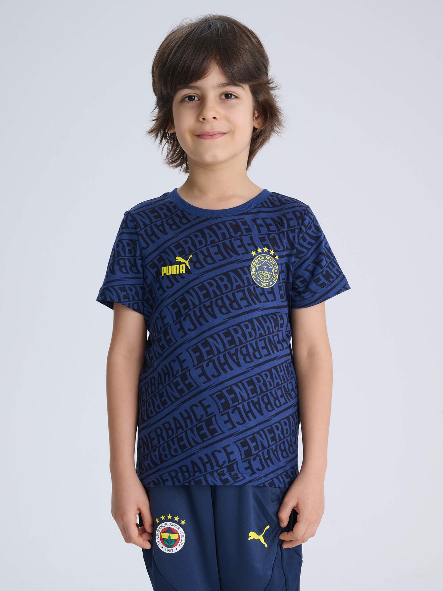 Fenerbahçe Puma Lacivert Pattern Jr Tshirt