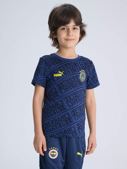Fenerbahçe Puma Lacivert Pattern Jr Tshirt
