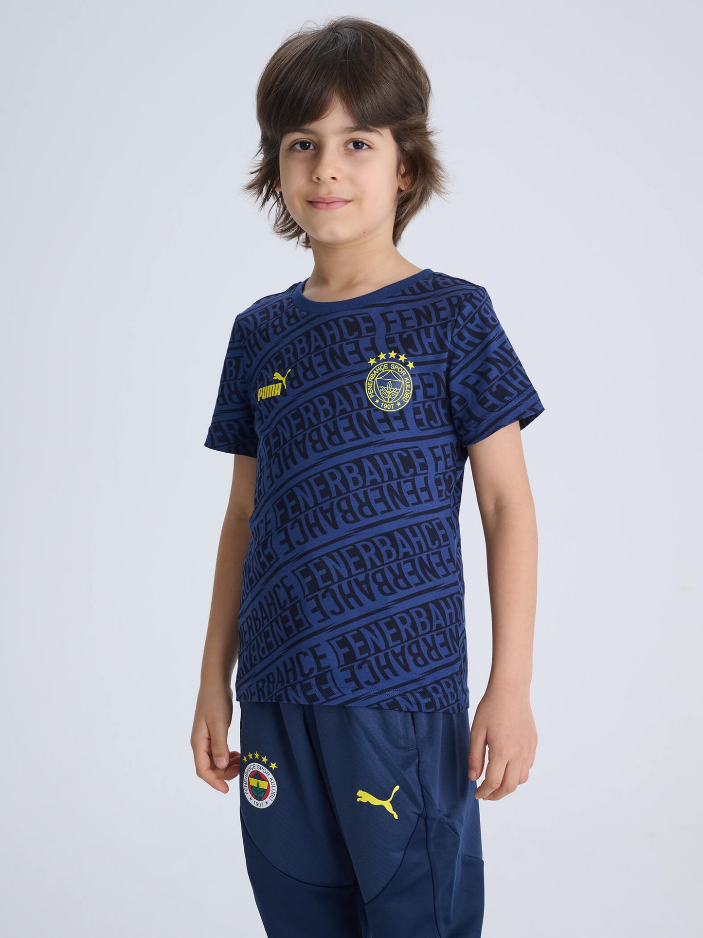 Fenerbahçe Puma Lacivert Pattern Jr Tshirt